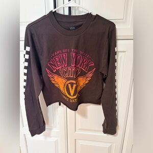 Vans off the wall long sleeve crop shirt top
